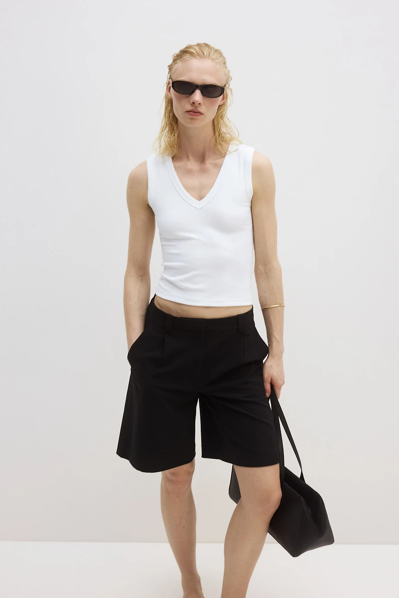 Camisole côtelée rafraîchissante ajustée
