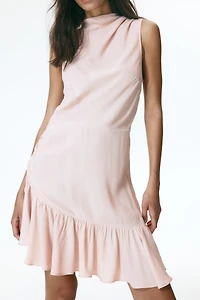 Ruffle-Trimmed Crêpe Dress