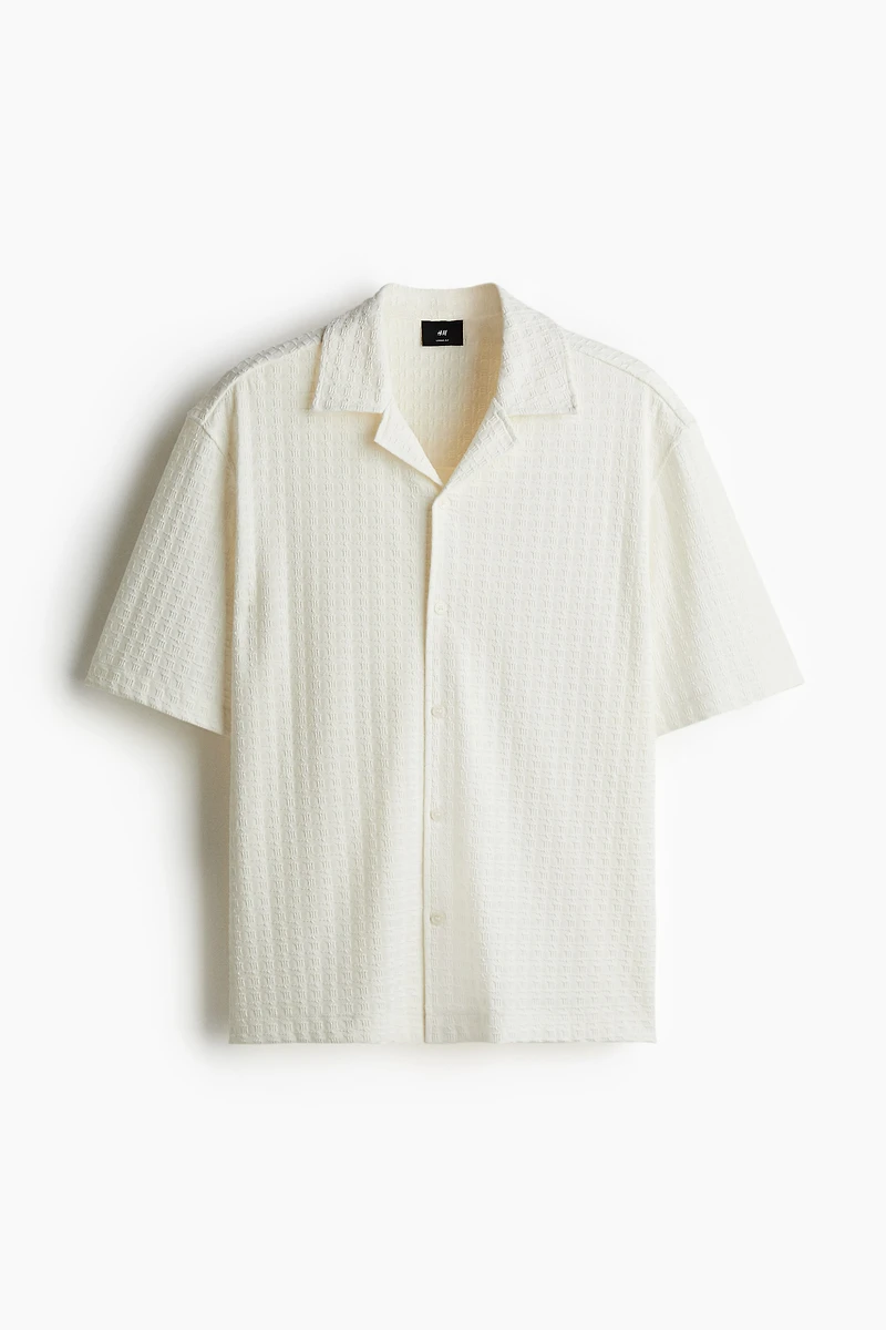 Chemise coupe ample à col cubain