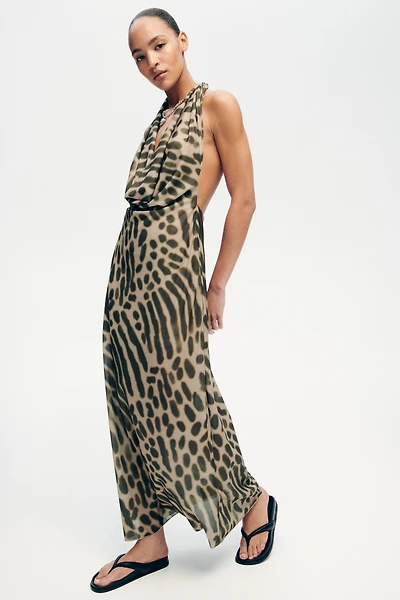 Robe maxi à encolure bénitier