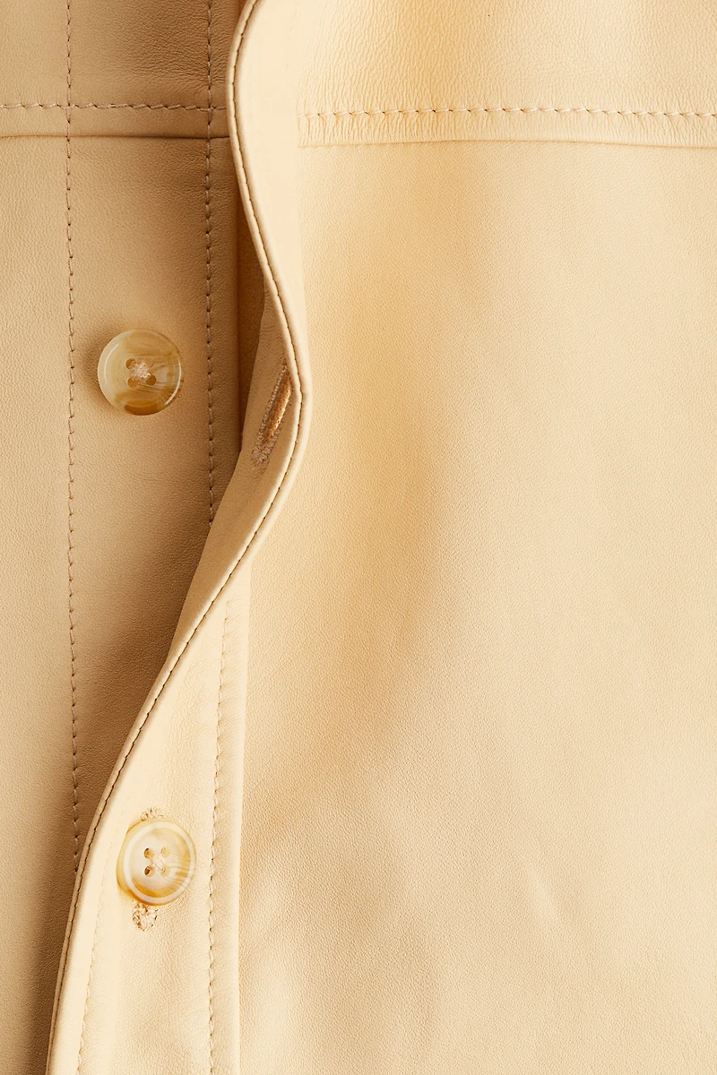Loose-Fit Leather Shirt