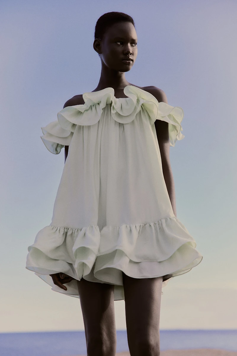 Ruffled Off-the-Shoulder Dress
