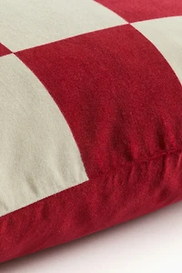 Housse de coussin en velours à carreaux