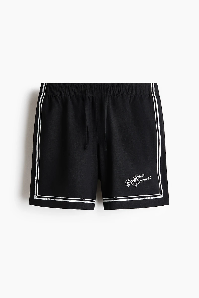 Loose-Fit Printed Shorts