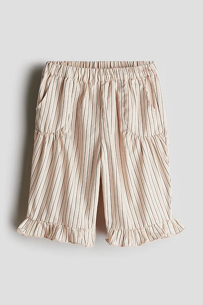 Ruffled Cotton Poplin Pants