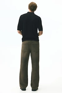 Regular Fit Cable-knit polo shirt