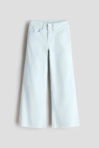 Wide-Leg Twill Pants