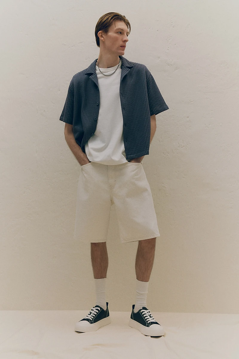 Loose-Fit Waffled Resort Shirt