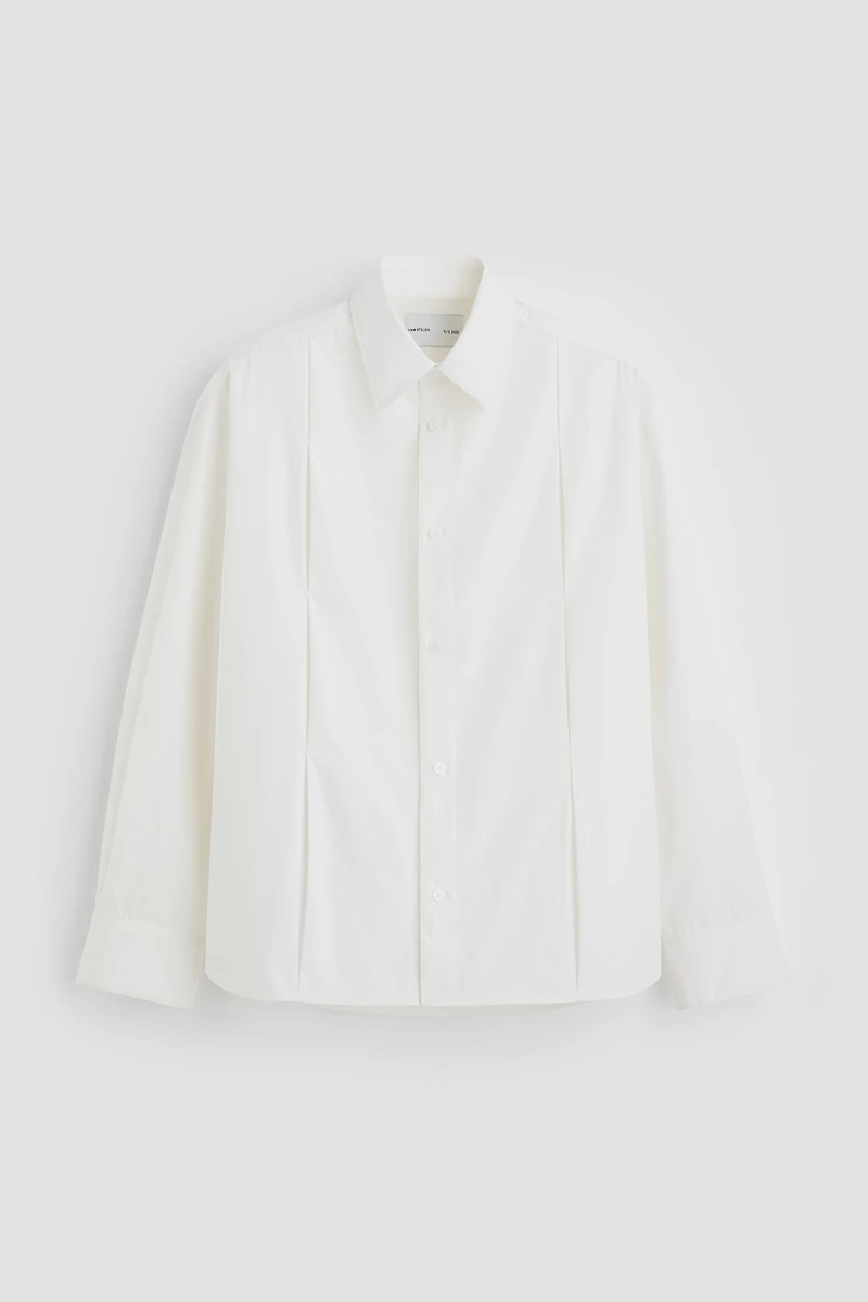 Pima Cotton Shirt with Box Pleats