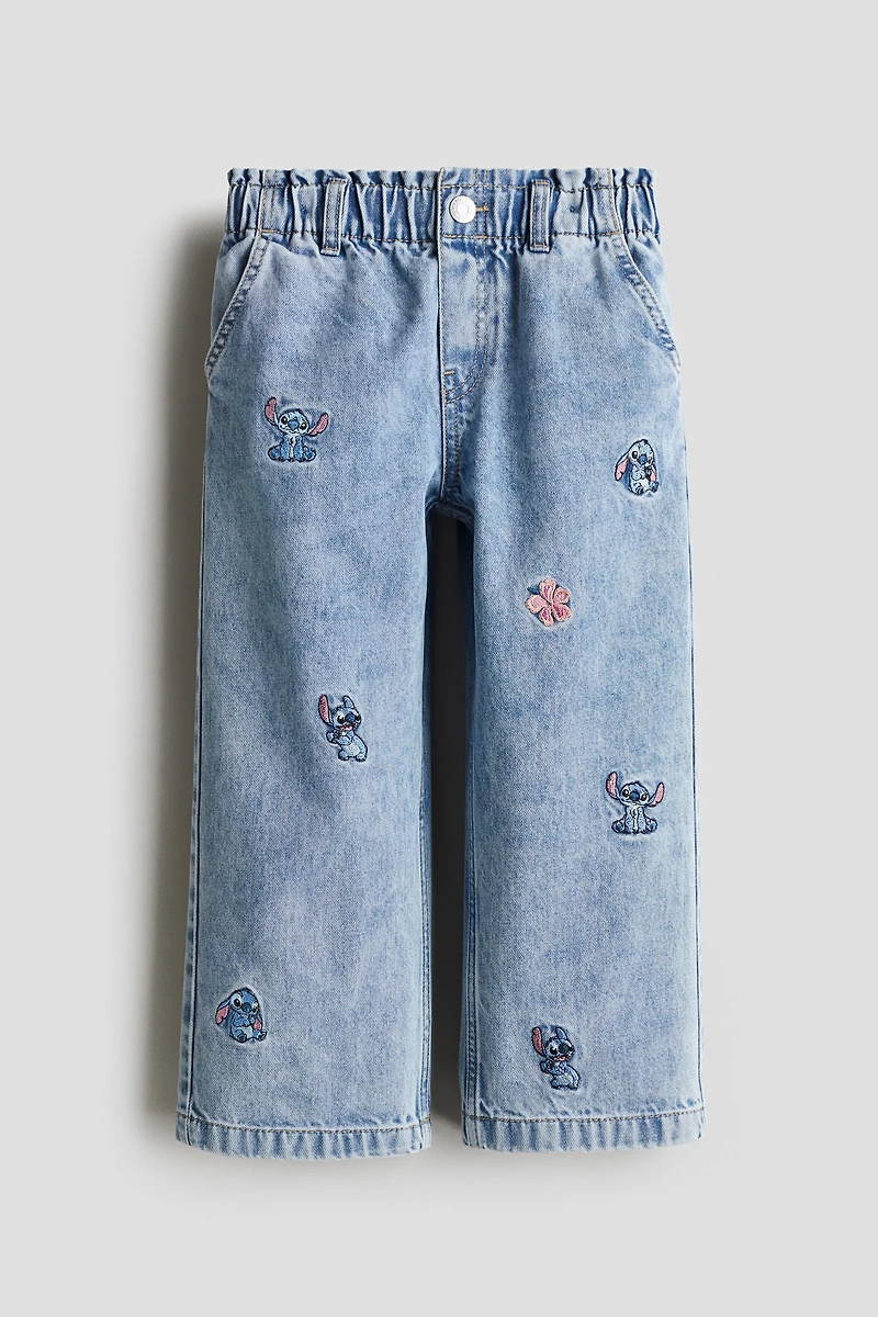 Wide-Leg Jeans with Motif