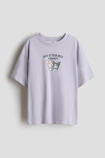 Cotton T-Shirt with Printed Motif