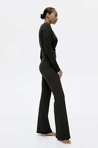 Flared Brushed Jersey Pants