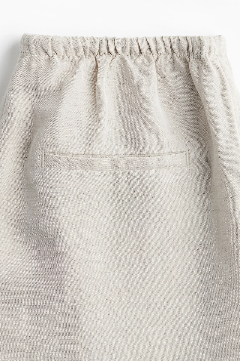 Straight linen-blend trousers