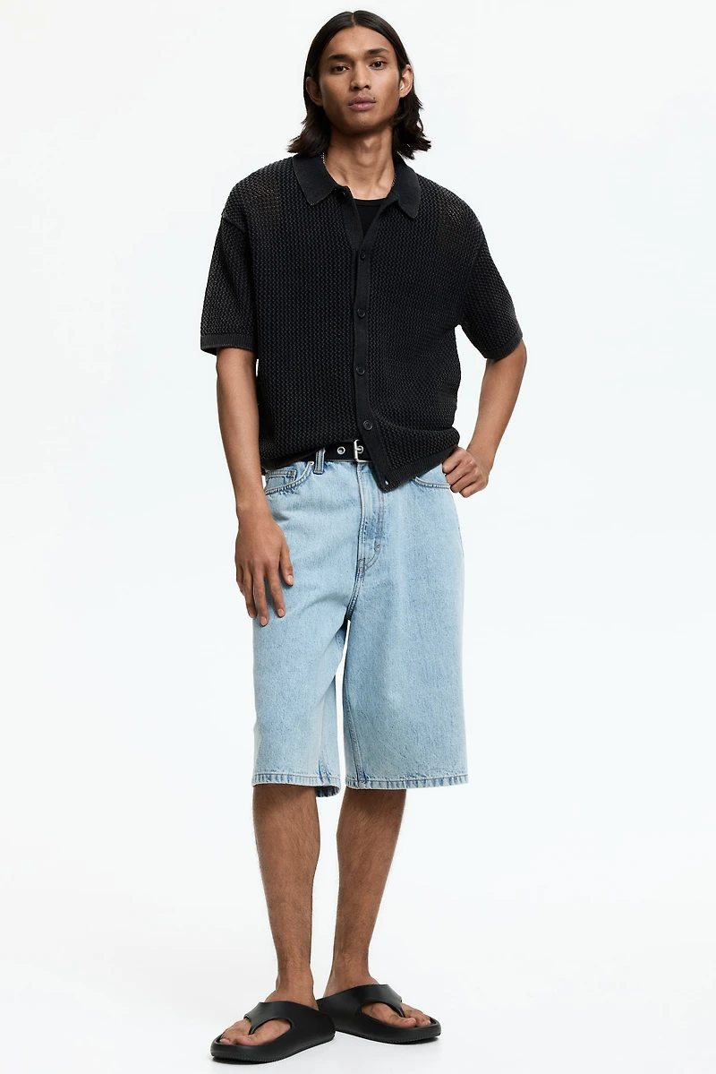 Relaxed-Fit Open-Knit Shirt