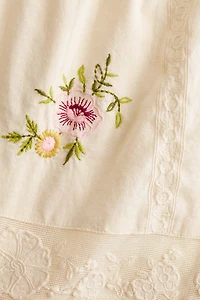 Linen-Blend Pajama Shorts