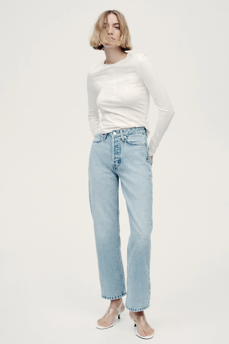 Straight High Waist Ankle Jeans