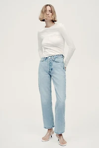 Straight High Waist Ankle Jeans