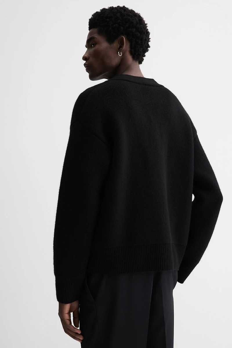 Loose-Fit Wool Cardigan