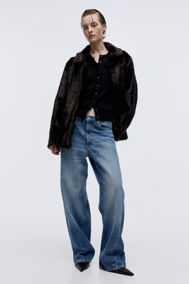 Ruffle-Trimmed Cardigan