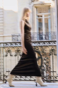 Sleeveless Velour Dress