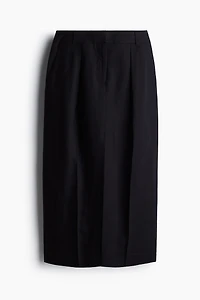 Linen-Blend Pencil Skirt
