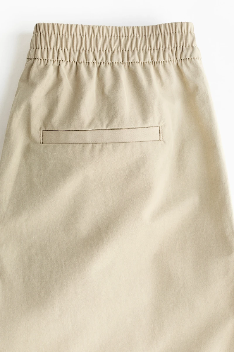 Barrel-Leg Twill Pants