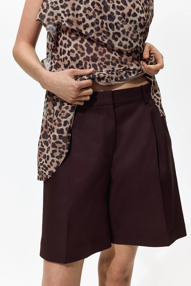 Short chic en lin mélangé