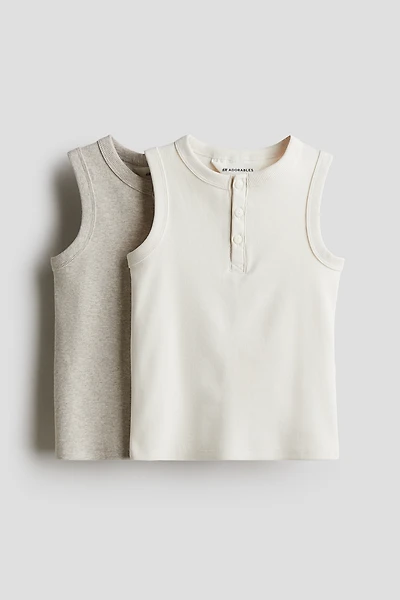 2-pack ribbed cotton vest tops