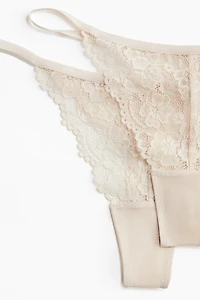 Lot de 3 culottes ficelles Tanga en dentelle