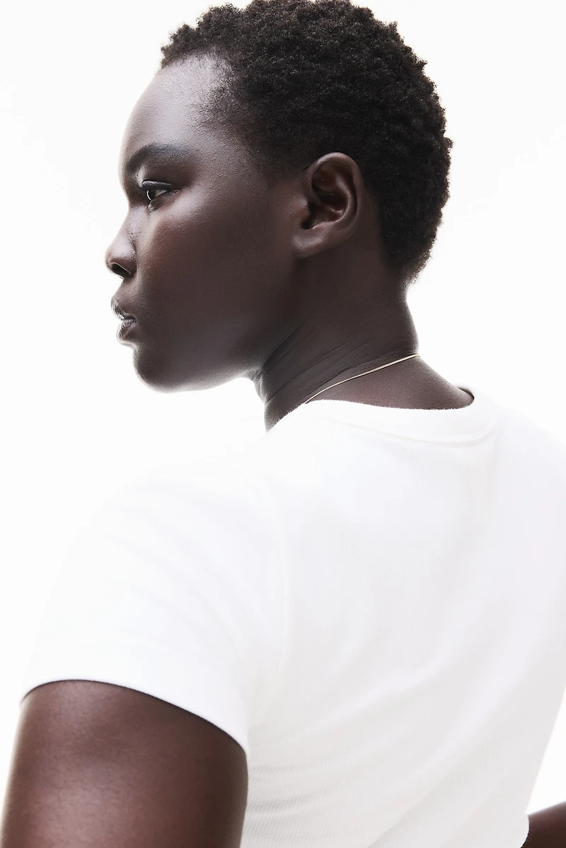 Ribbed Modal-blend T-shirt