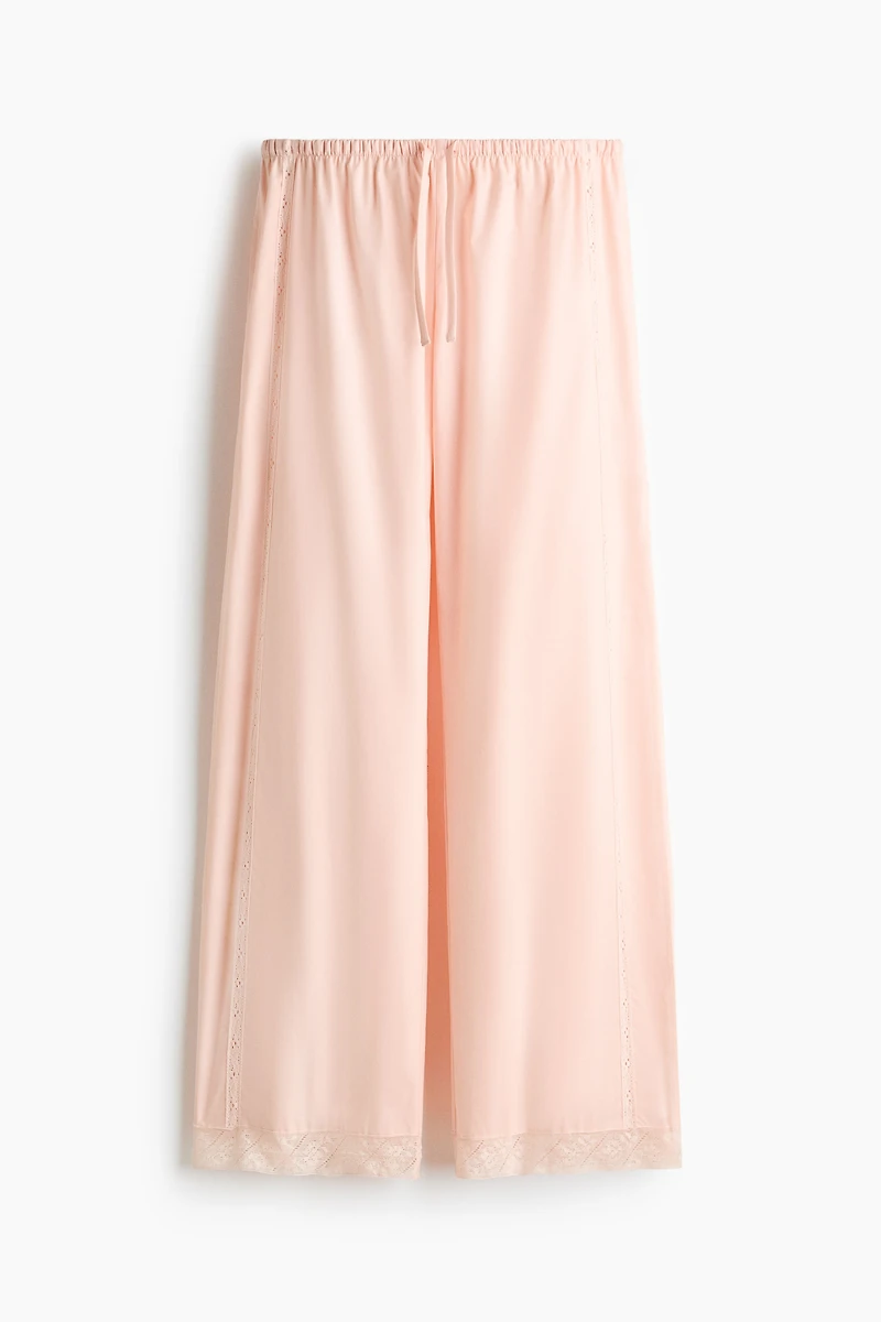 Lace-Trimmed Drawstring Pants