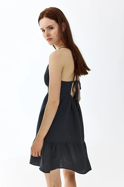 Open-Back Muslin Dress