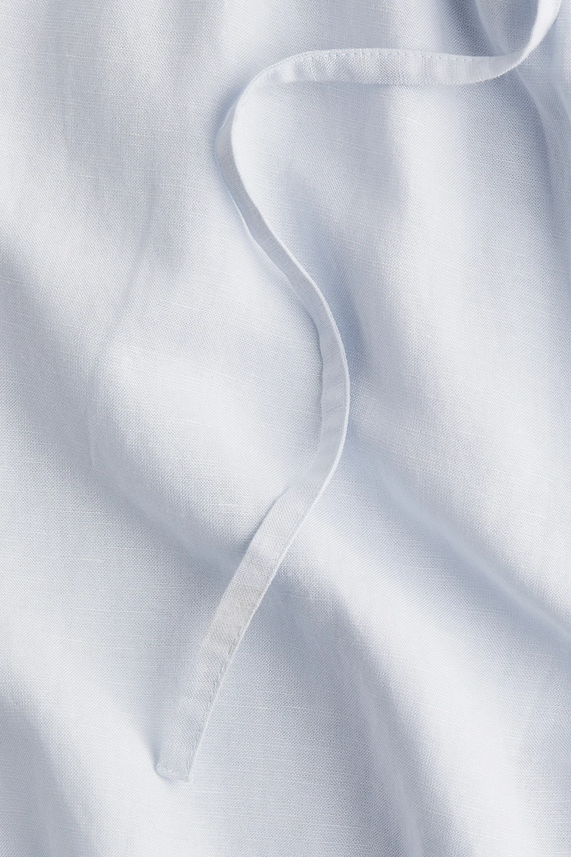 Linen-Blend Drawstring Pants