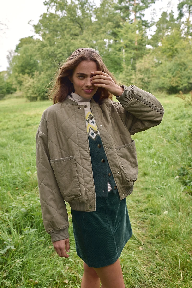 Quilted Bomber Jacket