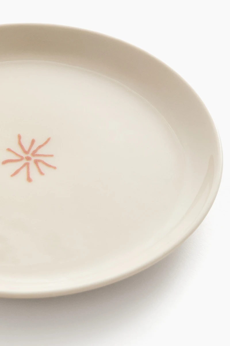 Small Stoneware Plate with Motif