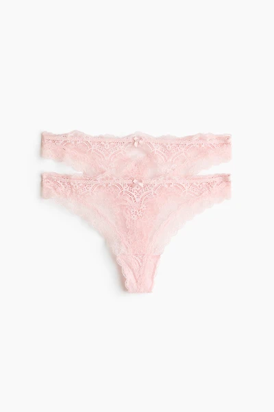 2-Pack Lace Thong Briefs