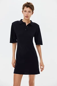 Fine-knit polo dress