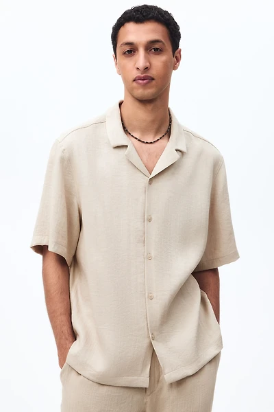 Chemise décontractée avec col cubain