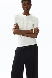 Wide-Leg Drawstring Pants