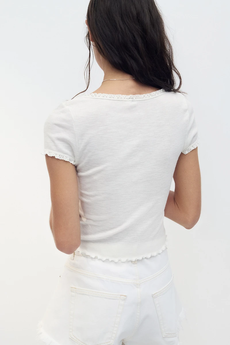 Lace-Trimmed Top