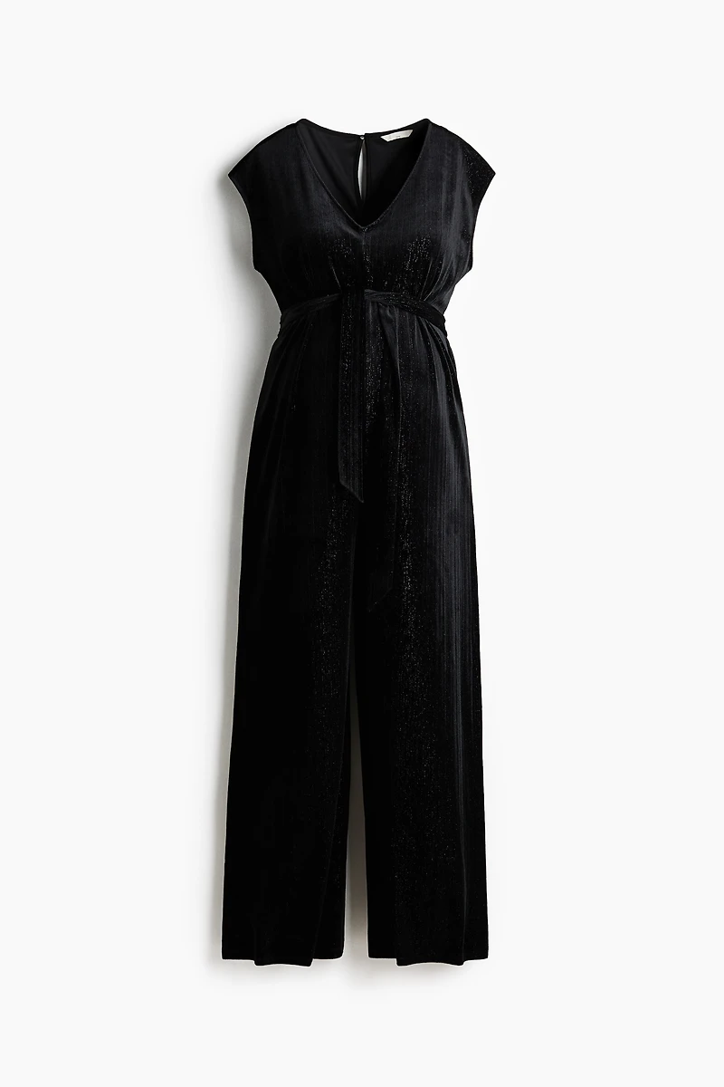 MAMA Sleeveless Tie-Belt Jumpsuit