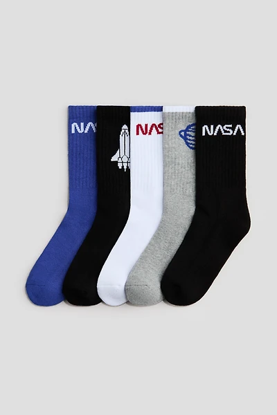 5-pack Ribbed Terry Socks