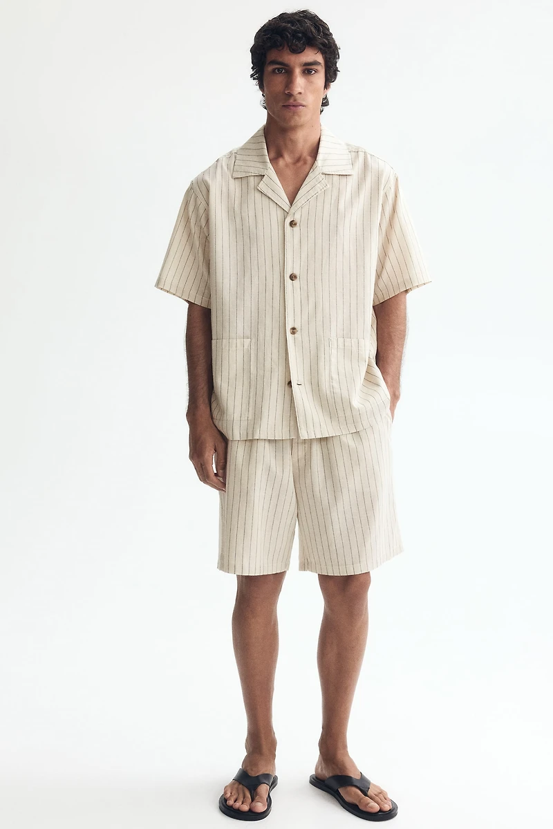 Linen-Blend Resort Shirt and Shorts Set