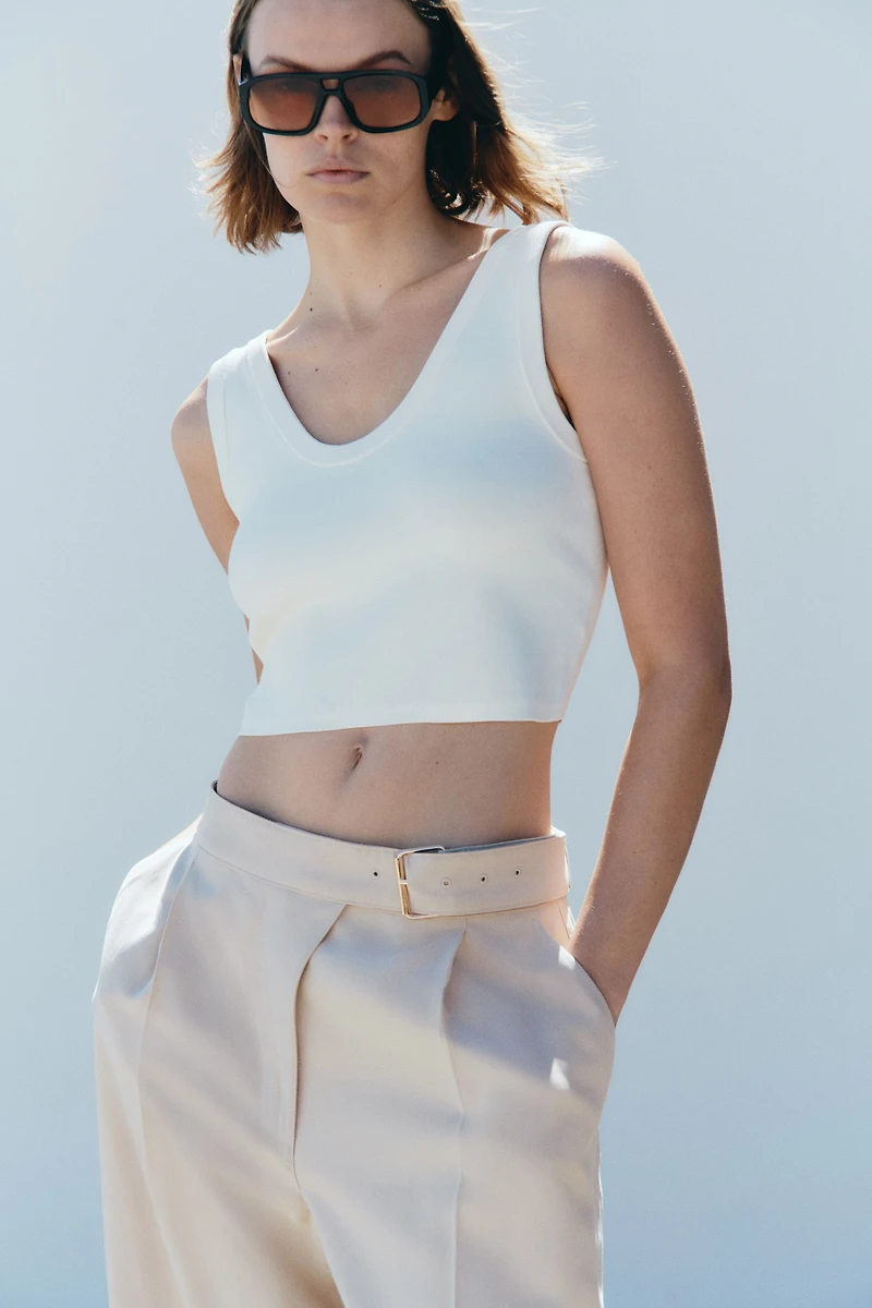 Pantalon droit avec ceinture