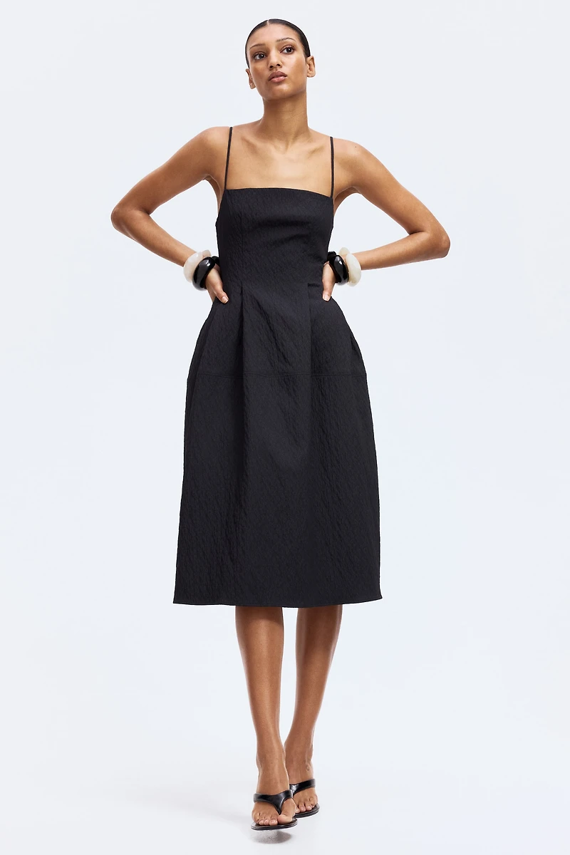 Jacquard-Weave Strappy Dress