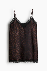 Lace-Trimmed Satin Nightgown