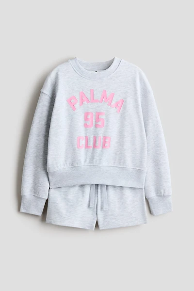 2-Piece Sweatshirt and Sweatshorts Set