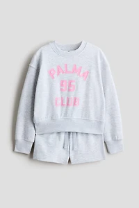 2-Piece Sweatshirt and Sweatshorts Set
