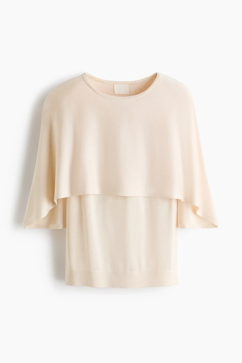 Fine-knit cape top