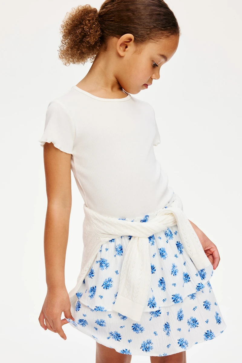 Tiered Crinkled Skirt